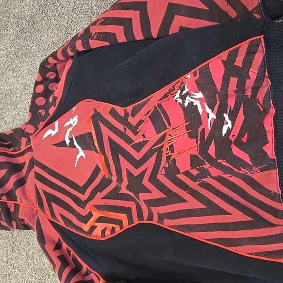 Sasquatch Vendida Mens Red& Black Graphic Hoodie Zip Full Sz Large - Picture 6 of 9